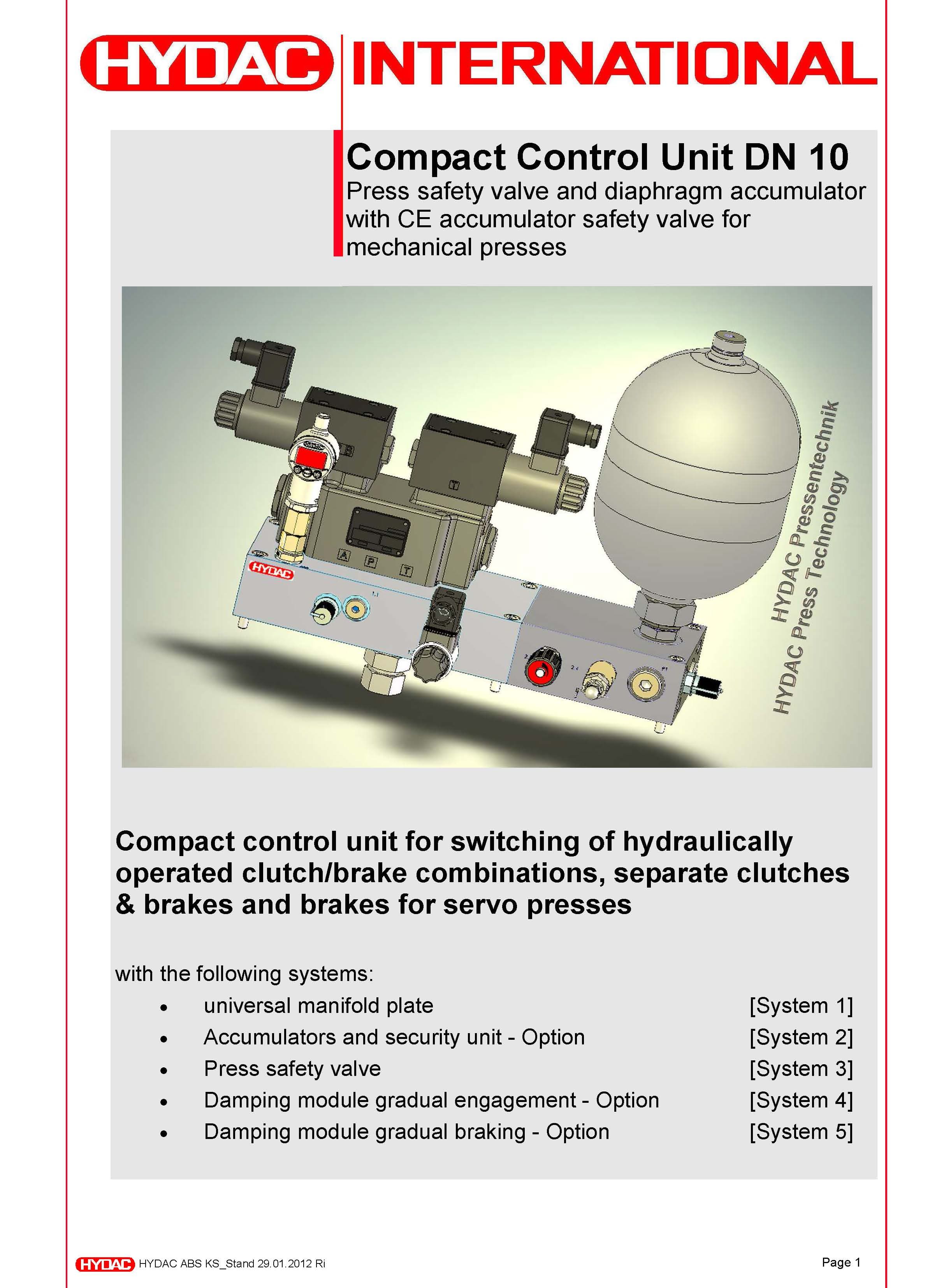 HYDAC ABS-KS Compact Control Unit /沖床離合器及煞車控制模組