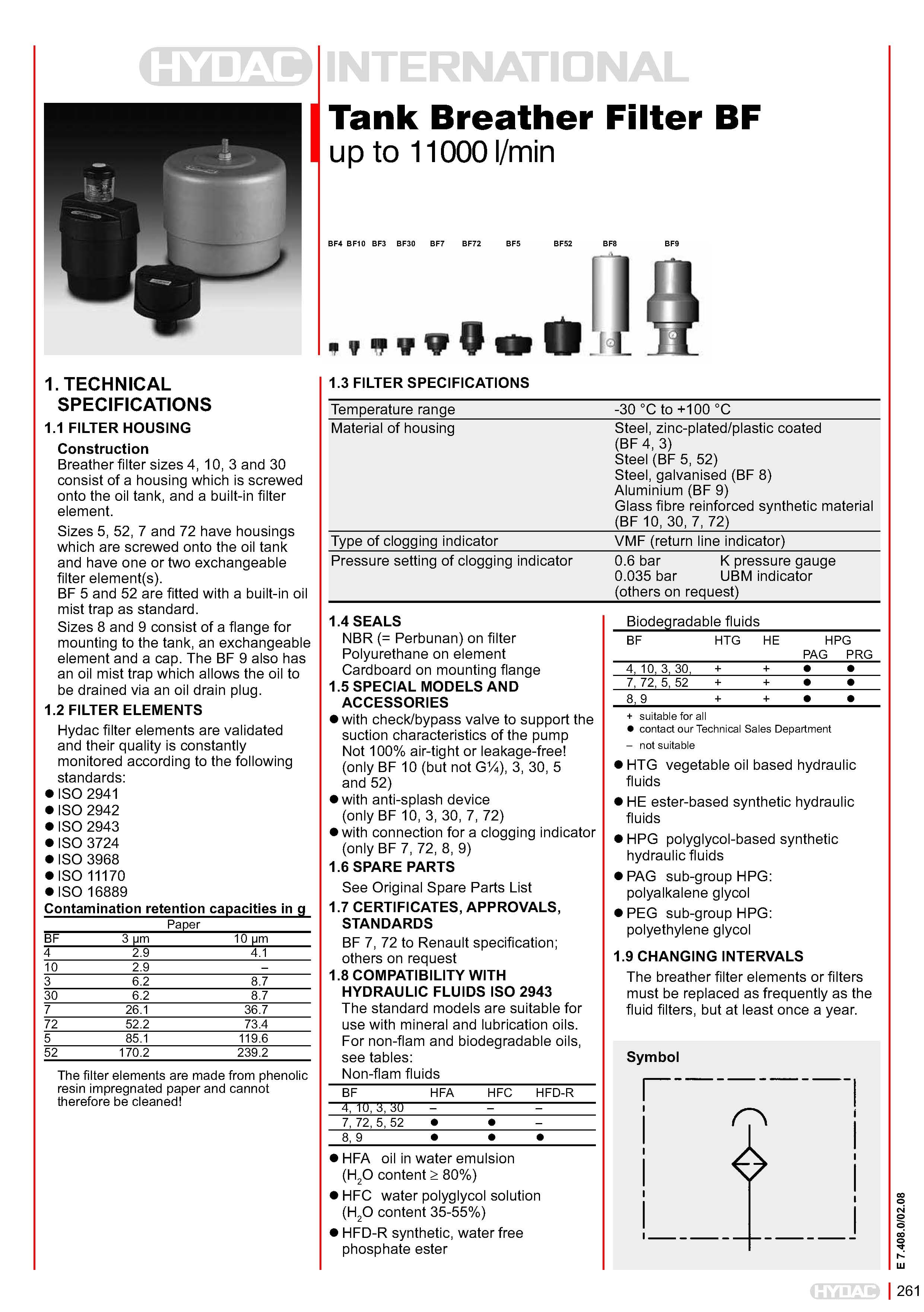 HYDAC BF呼吸器規格