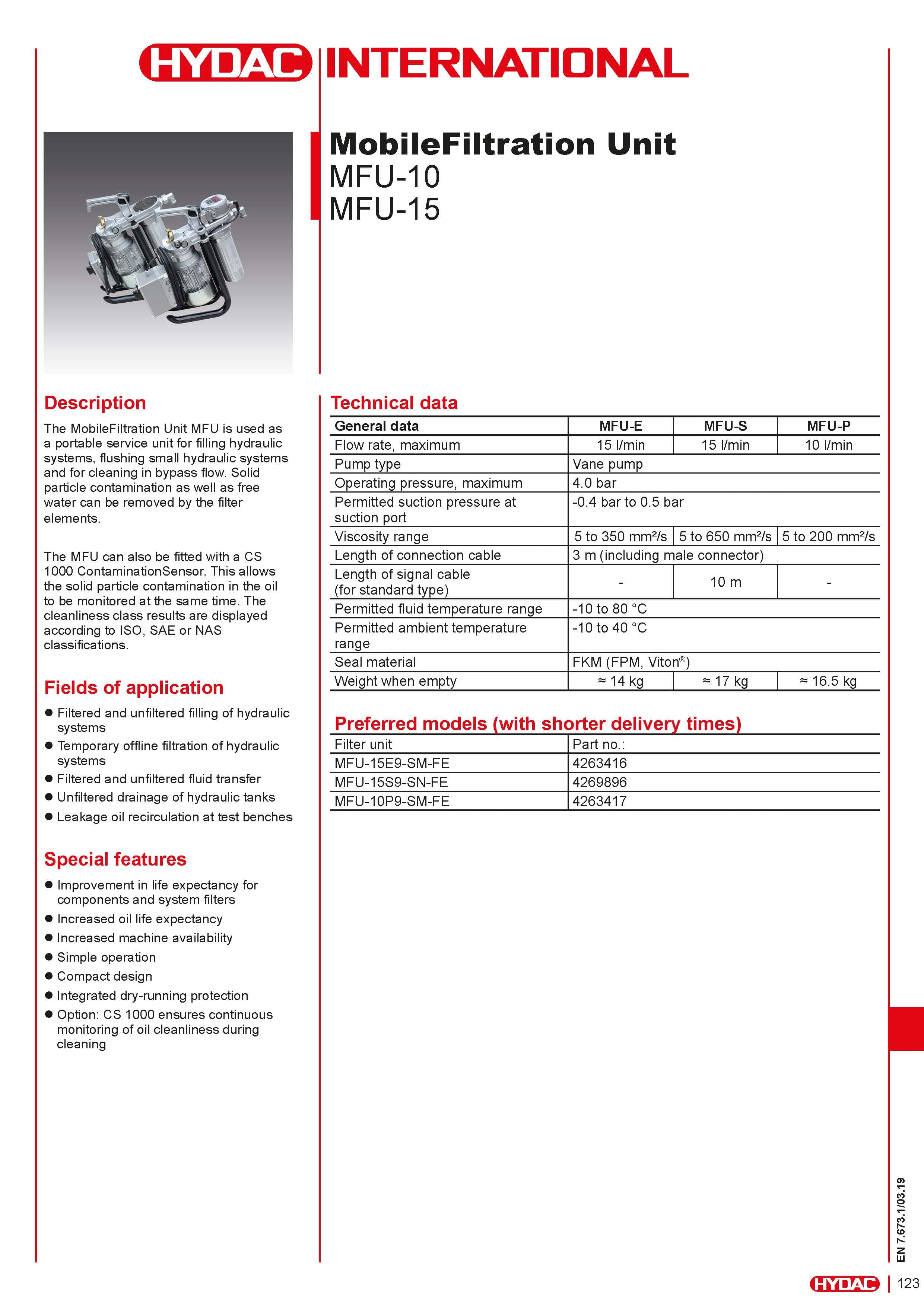 HYDAC MFU手提式過濾系統 (含CS油品污染度偵測)