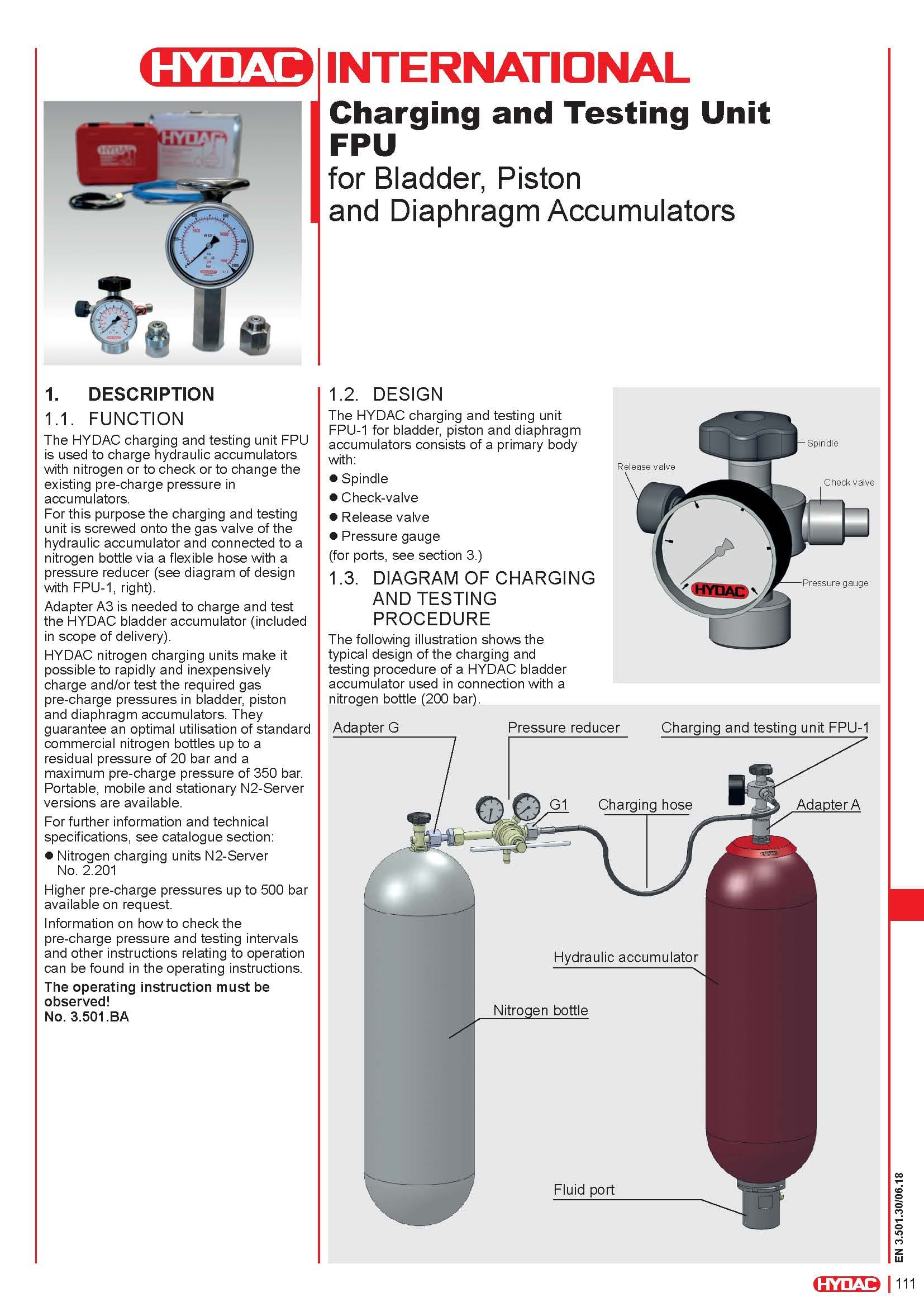 HYDAC 蓄壓器氮氣充填及檢查工具組